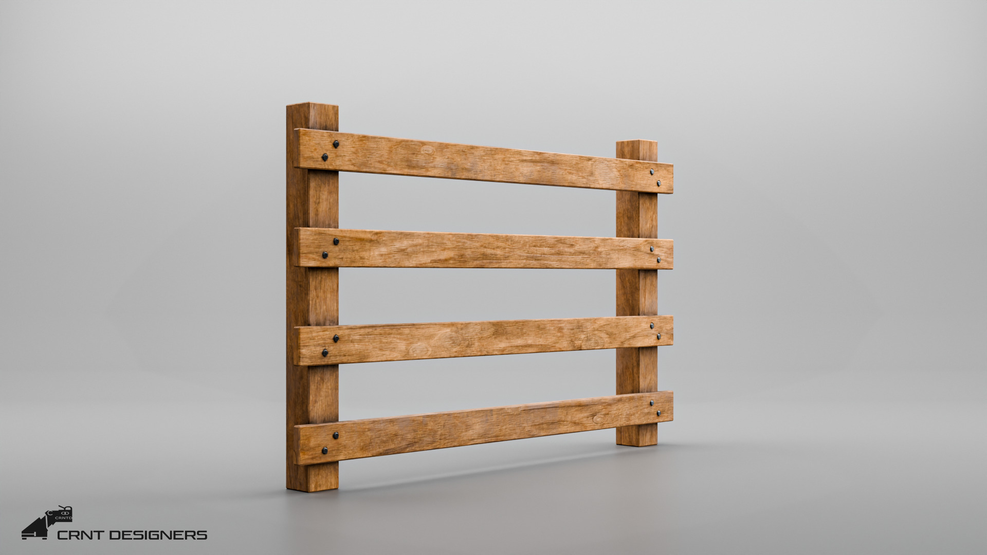 Wooden Fence Low Poly 3D Model Low-poly 3D model_3