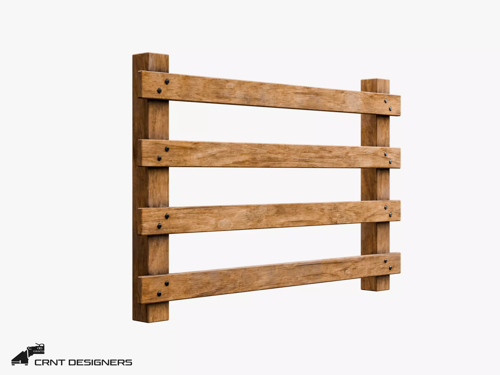 Wooden Fence Low Poly 3D Model Low-poly 3D model_0