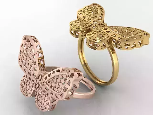 3D Printable Butterfly Fusion Jewelry Ring