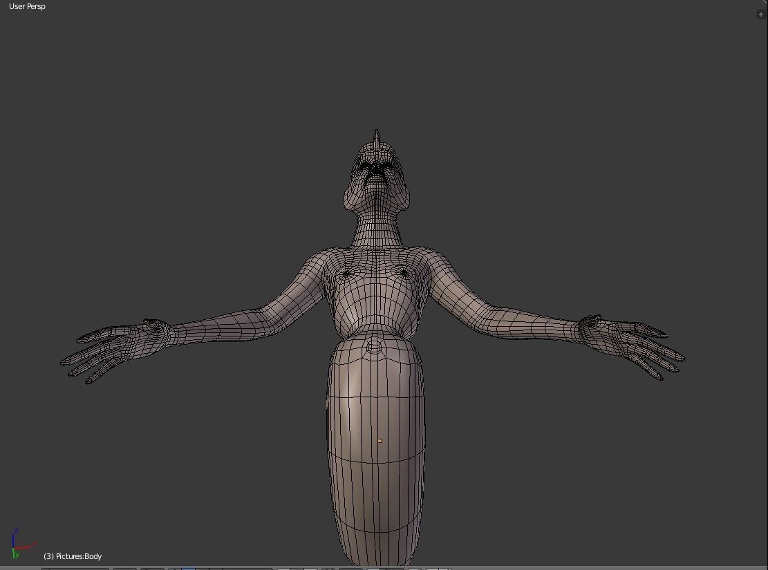 Humanoid Snake BASE MESH Free 3D model_4