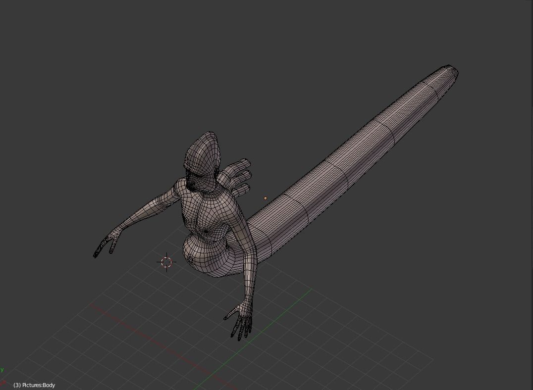 Humanoid Snake BASE MESH Free 3D model_0