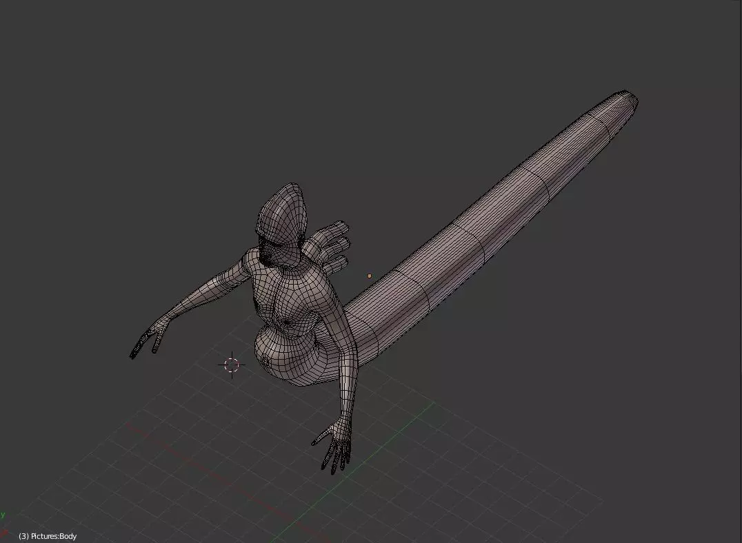 Humanoid Snake BASE MESH Free 3D model