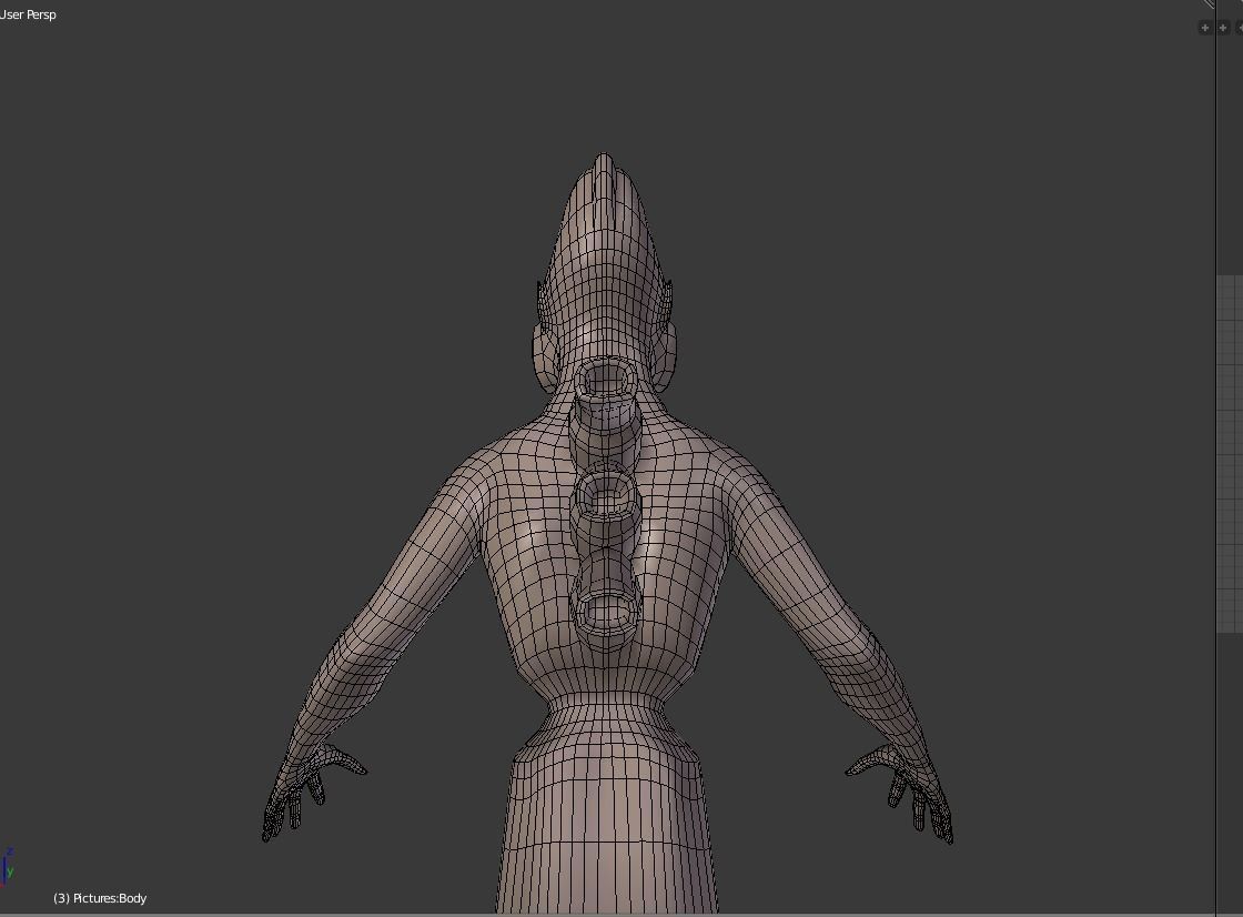 Humanoid Snake BASE MESH Free 3D model_3