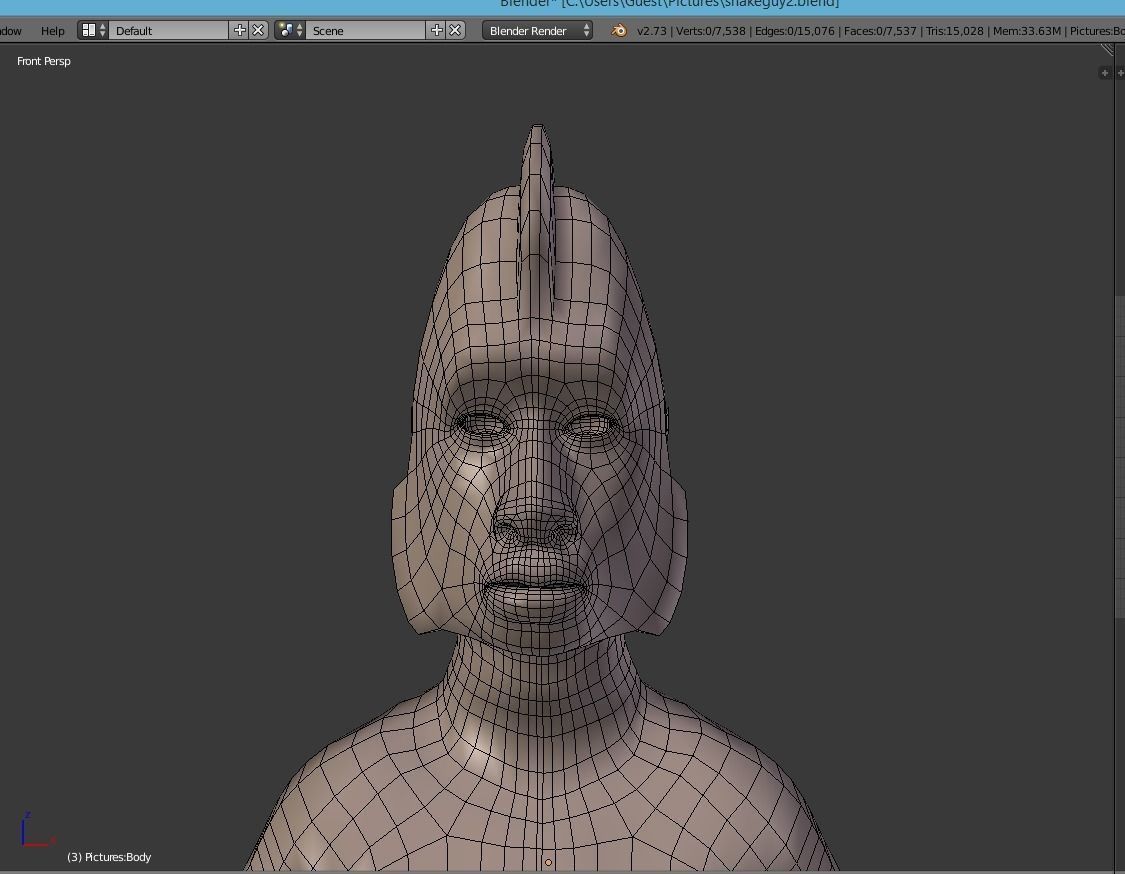 Humanoid Snake BASE MESH Free 3D model_5