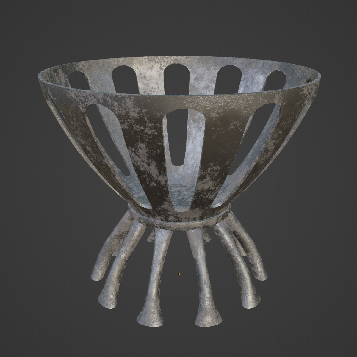 Medieval Fire Brazier 05 Low-poly 3D model_6