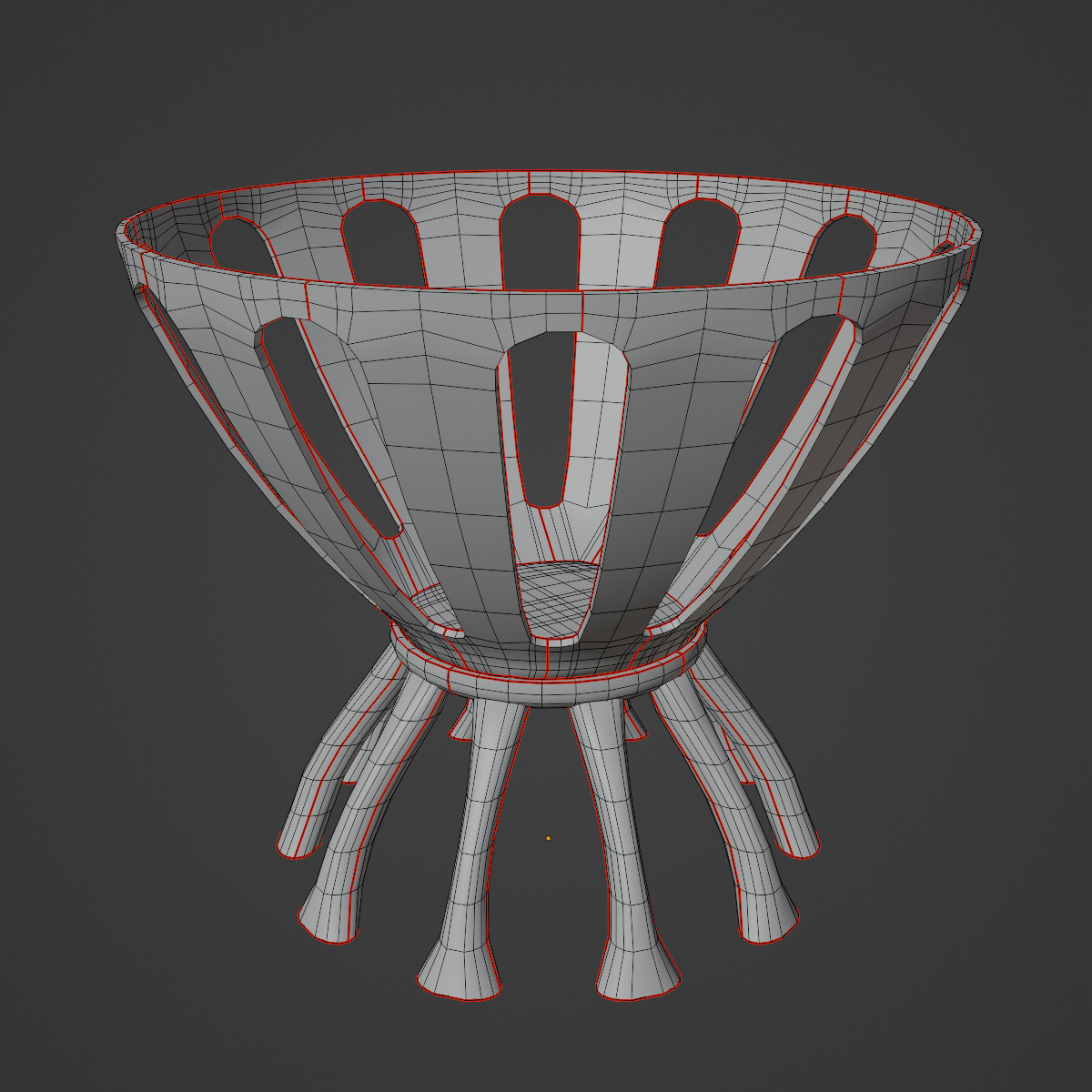 Medieval Fire Brazier 05 Low-poly 3D model_8
