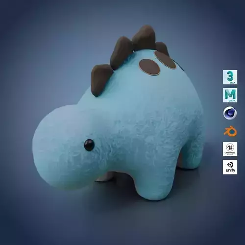 Dinosaur Plush Toy - Stegosaurus Low-poly 3D model