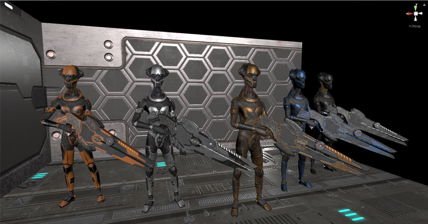 Customizable Low Poly Alien Soldier Low-poly 3D model_9