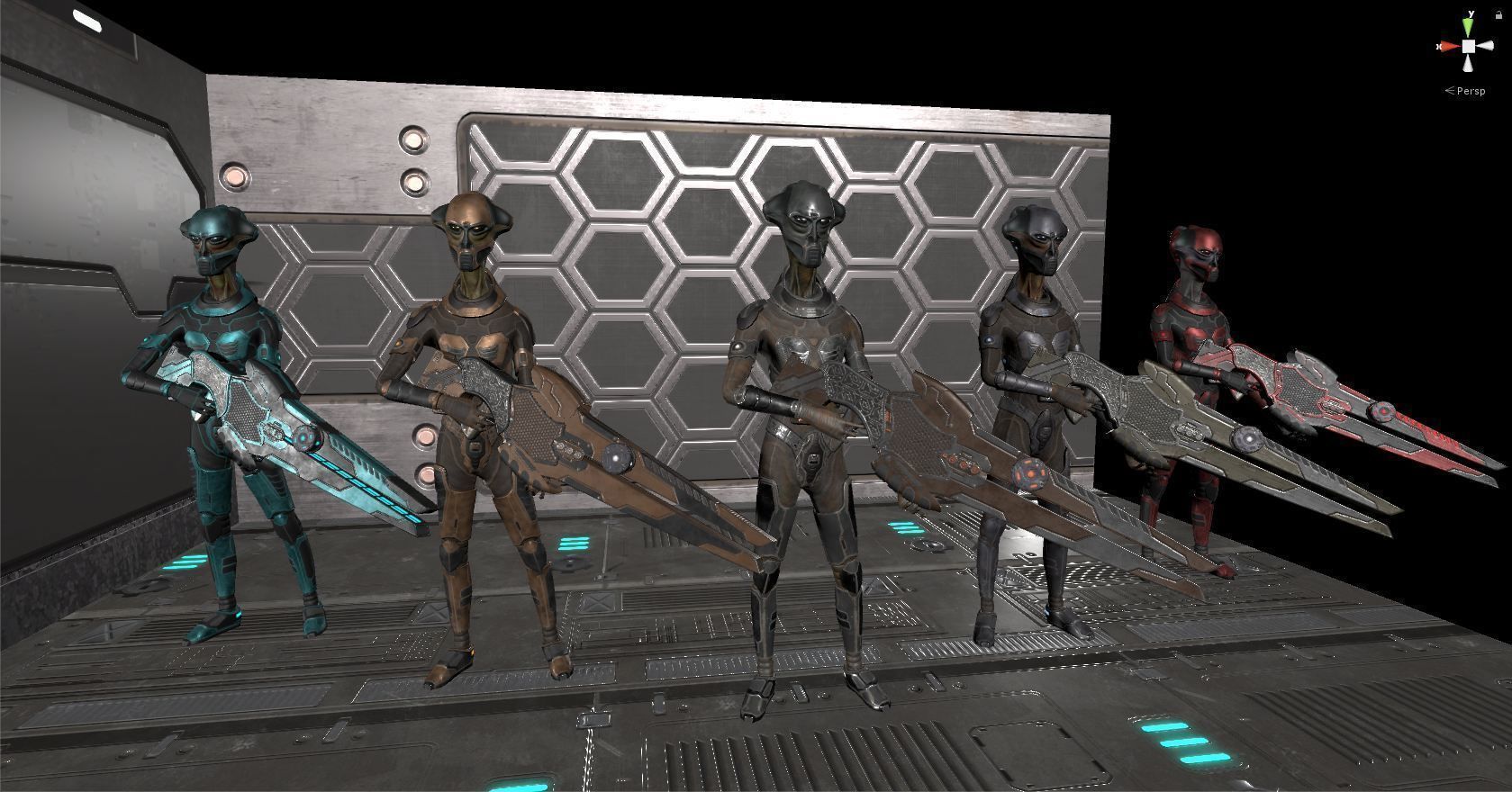 Customizable Low Poly Alien Soldier Low-poly 3D model_11