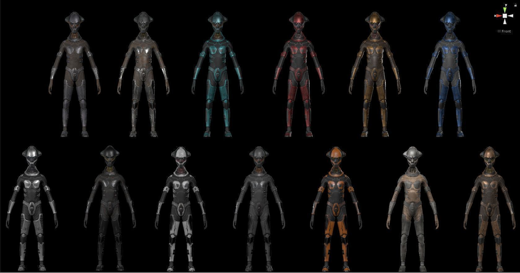 Customizable Low Poly Alien Soldier Low-poly 3D model_5