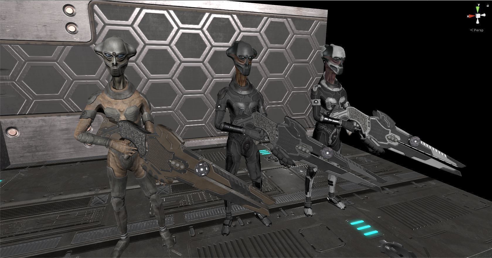 Customizable Low Poly Alien Soldier Low-poly 3D model_10