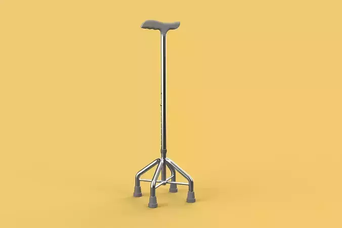 WALKING CANE QUADRIPOD AID ELDERLY STICK POLE QUAD FEET 4 LEG