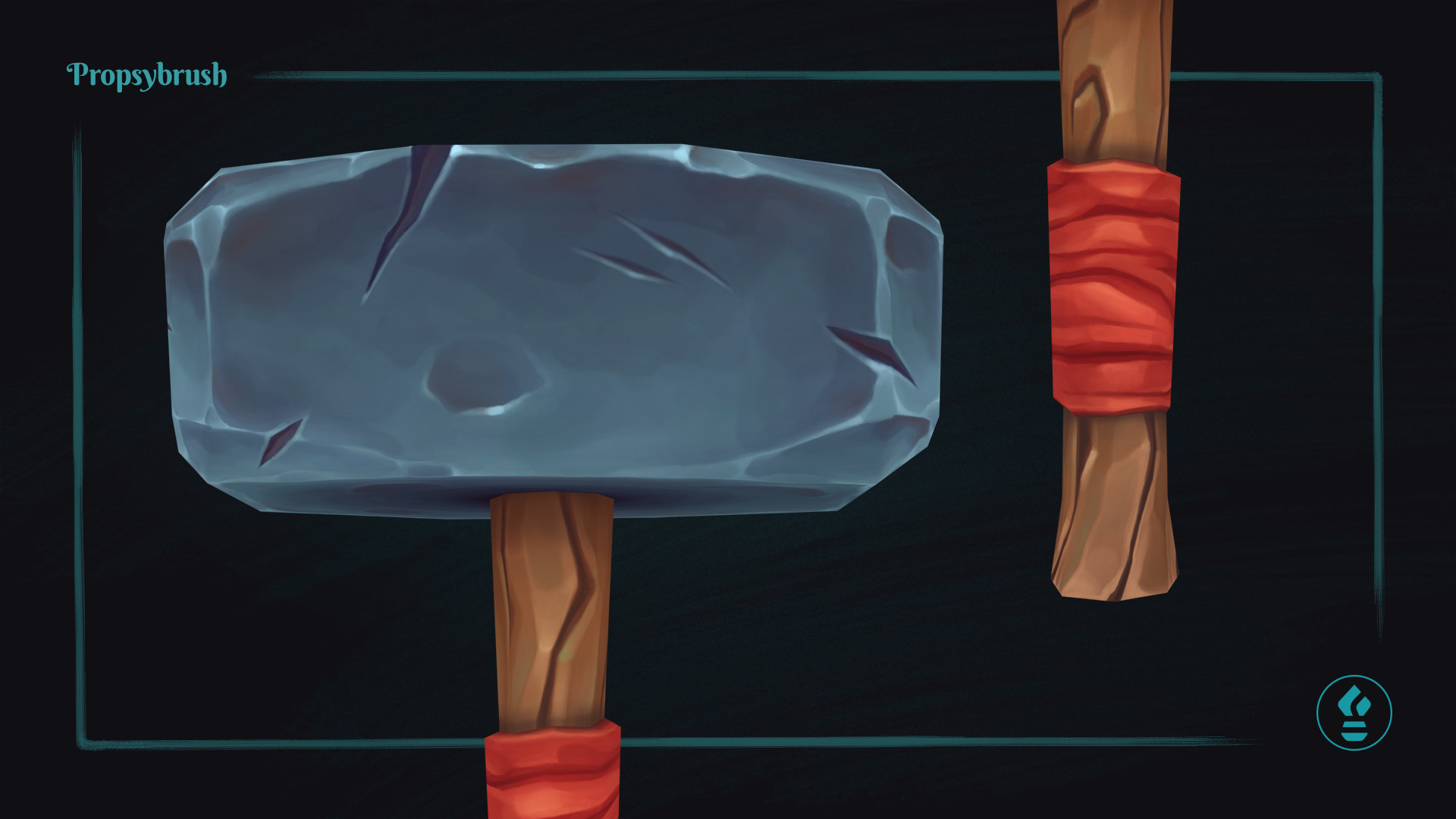 Stylized Hammer Prop - Game-Ready Hand-Painted Asset - Low-poly 3D model_5