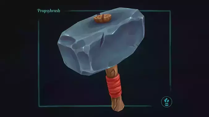 Stylized Hammer Prop - Game-Ready Hand-Painted Asset - Low-poly 3D model