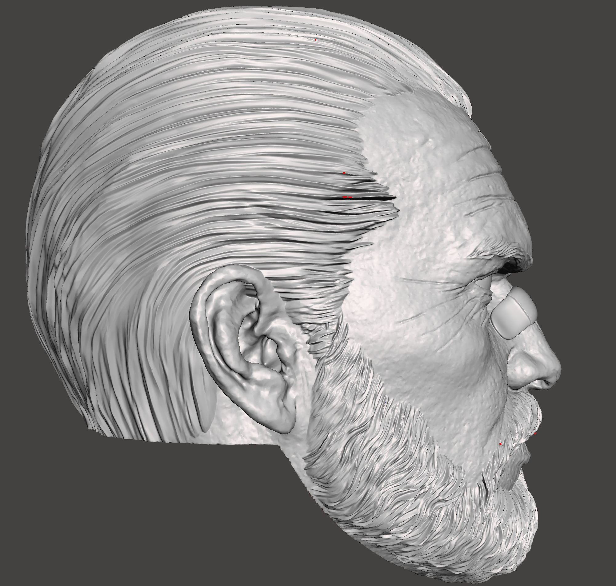 punisher head beared 3d stl print ready model 3D print model_4