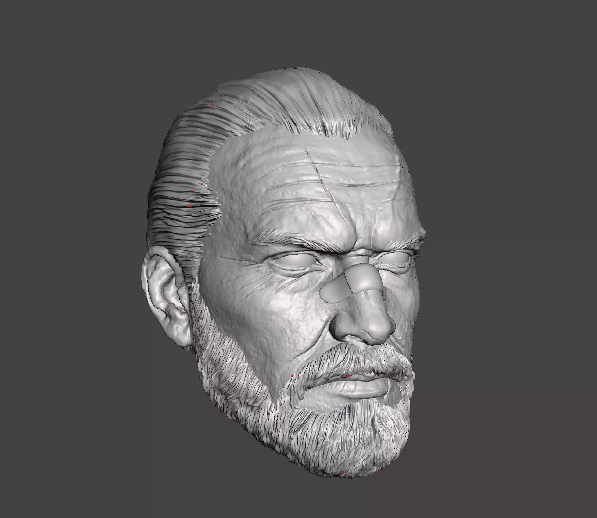 punisher head beared 3d stl print ready model 3D print model_0