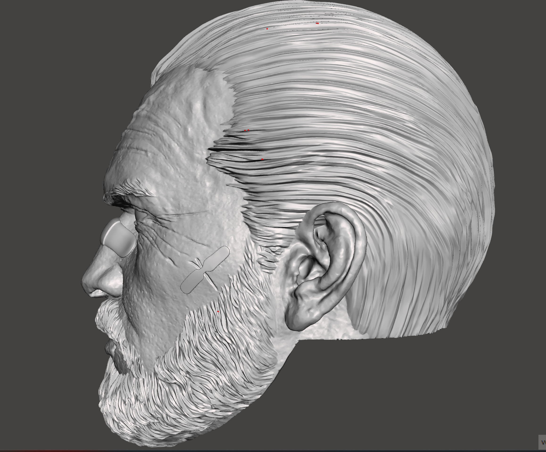 punisher head beared 3d stl print ready model 3D print model_2