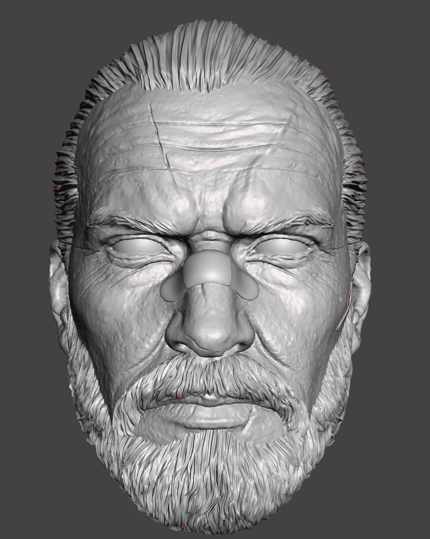 punisher head beared 3d stl print ready model 3D print model_1