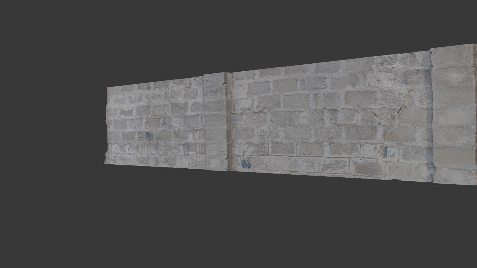 Worn Concrete Brick Wall - 3D Scan Low-poly 3D model_6