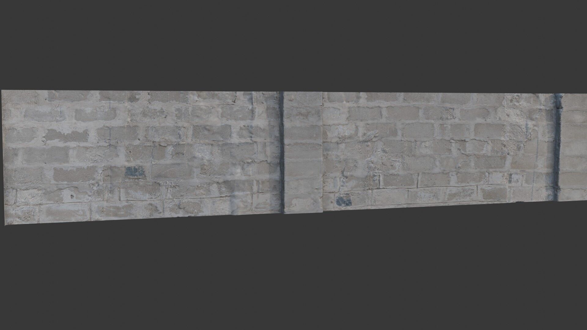 Worn Concrete Brick Wall - 3D Scan Low-poly 3D model_5
