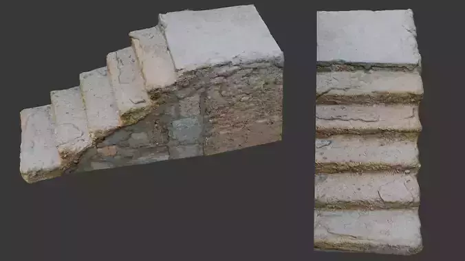 Worn Stone Staircase - 3D Photogrammetry Scan