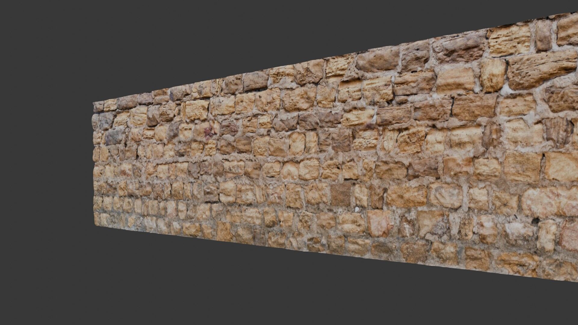 Weathered Sandstone Brick Wall - 3D Photogrammetry Scan Low-poly 3D model_5