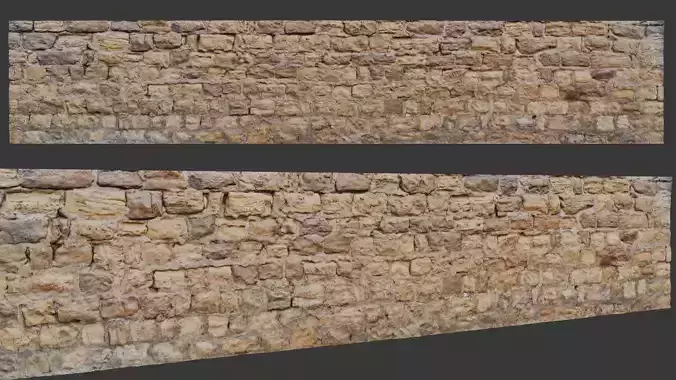 Weathered Sandstone Brick Wall - 3D Photogrammetry Scan
