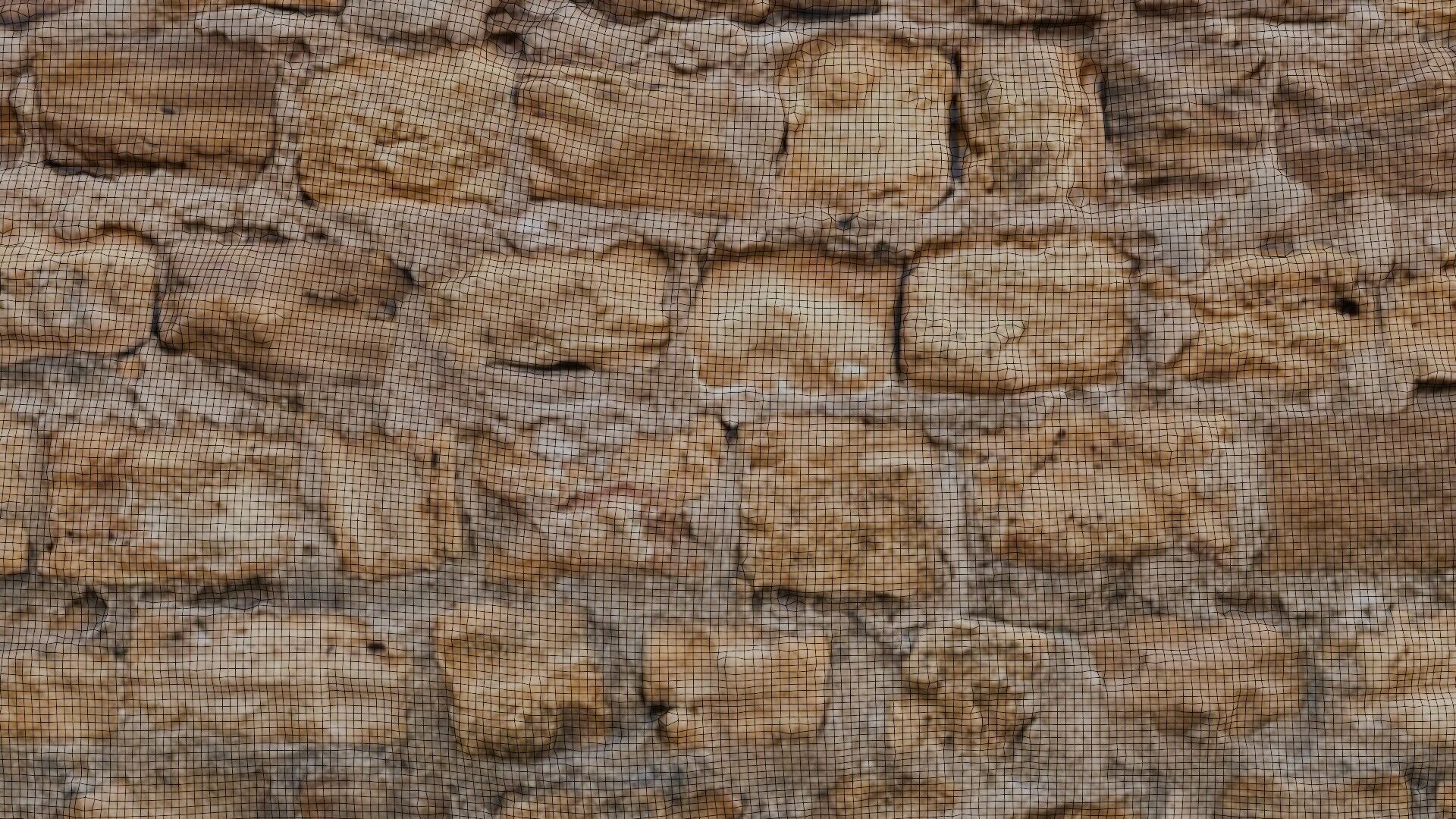 Weathered Sandstone Brick Wall - 3D Photogrammetry Scan Low-poly 3D model_2