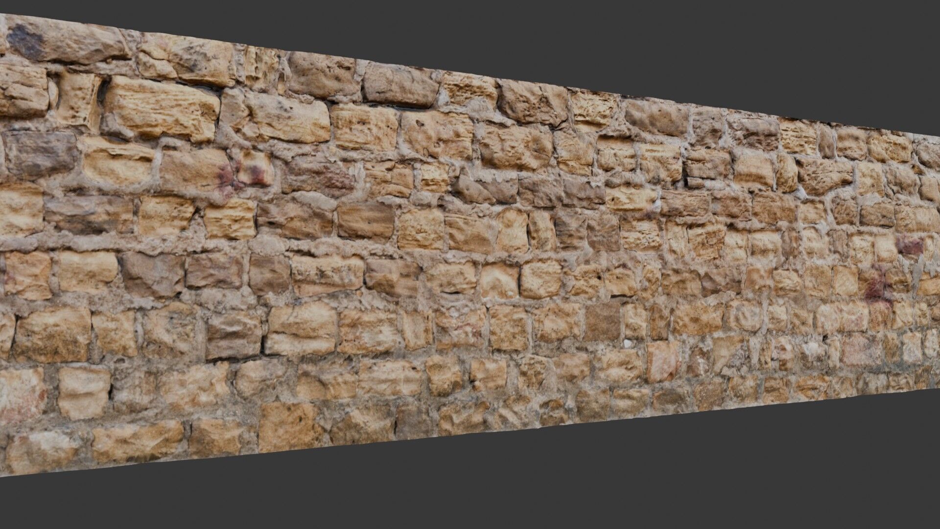 Weathered Sandstone Brick Wall - 3D Photogrammetry Scan Low-poly 3D model_4