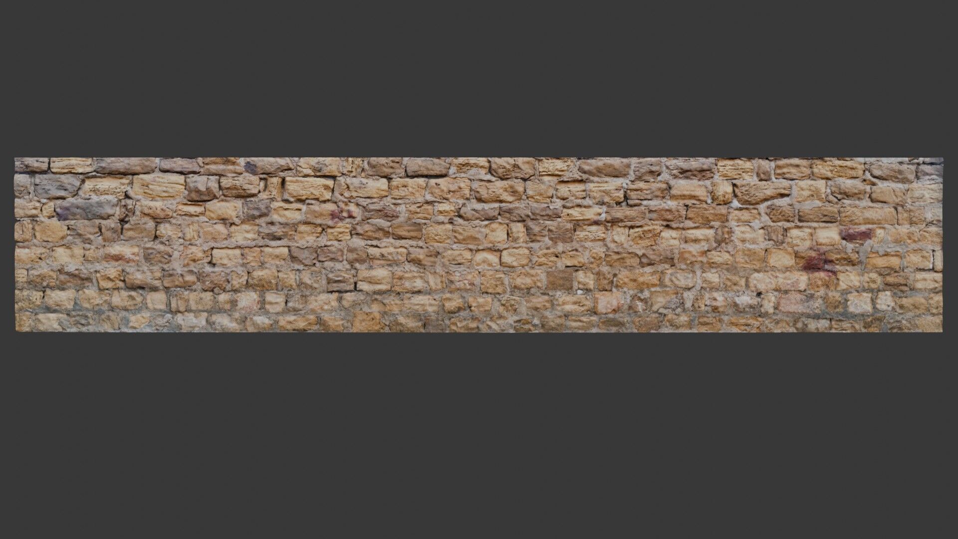 Weathered Sandstone Brick Wall - 3D Photogrammetry Scan Low-poly 3D model_1
