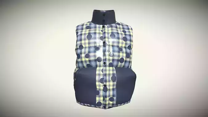 Mens Vest In Low Poly
