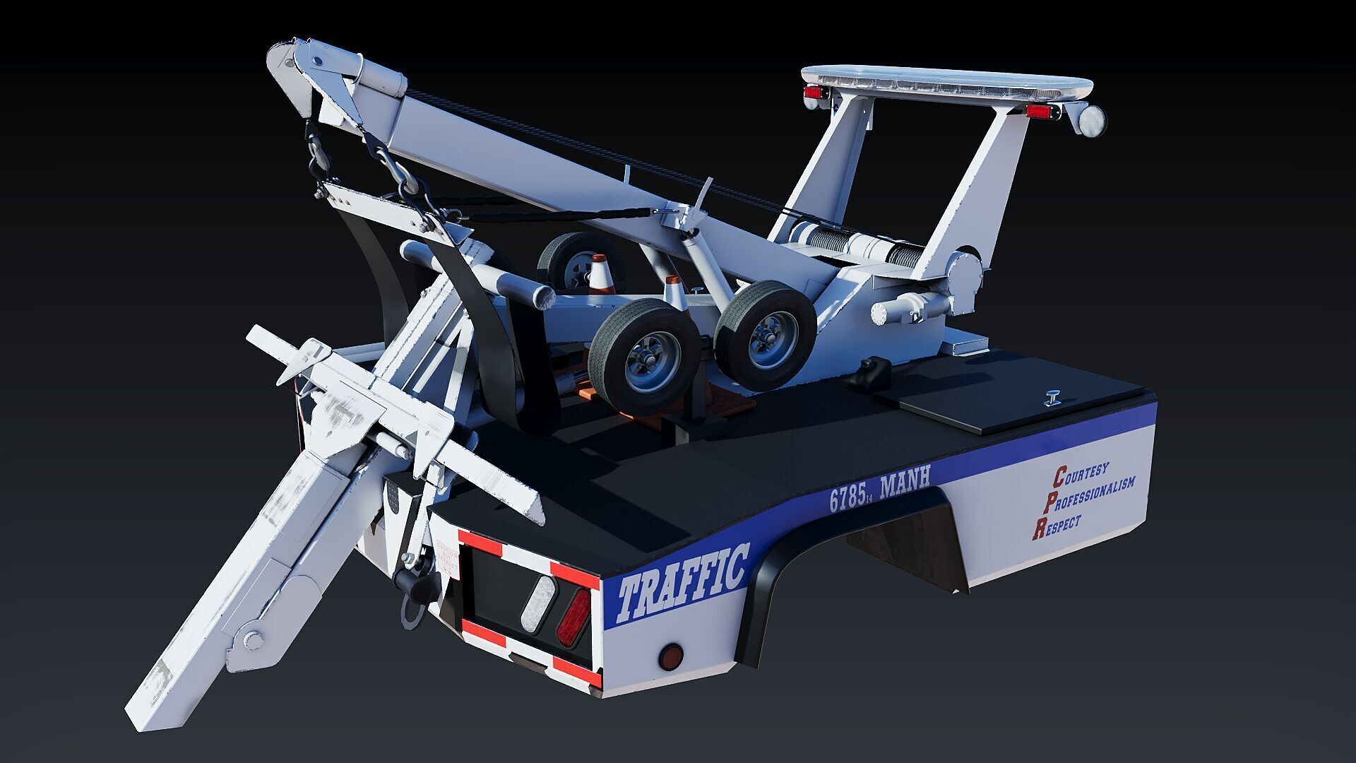 Wrecker tow Body Low-poly 3D model_12