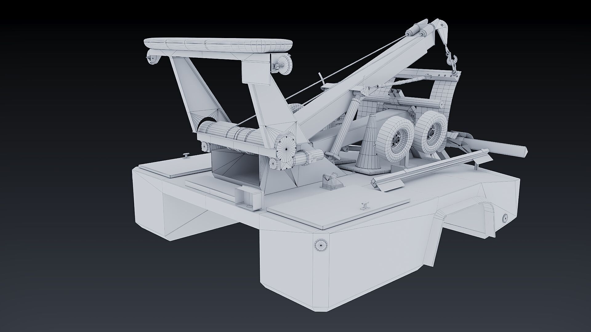 Wrecker tow Body Low-poly 3D model_24