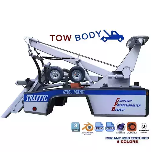 Wrecker tow Body Low-poly 3D model