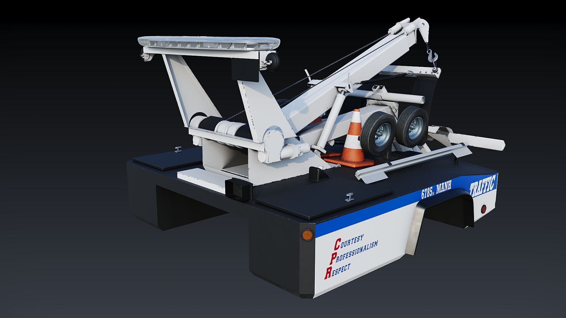 Wrecker tow Body Low-poly 3D model_3