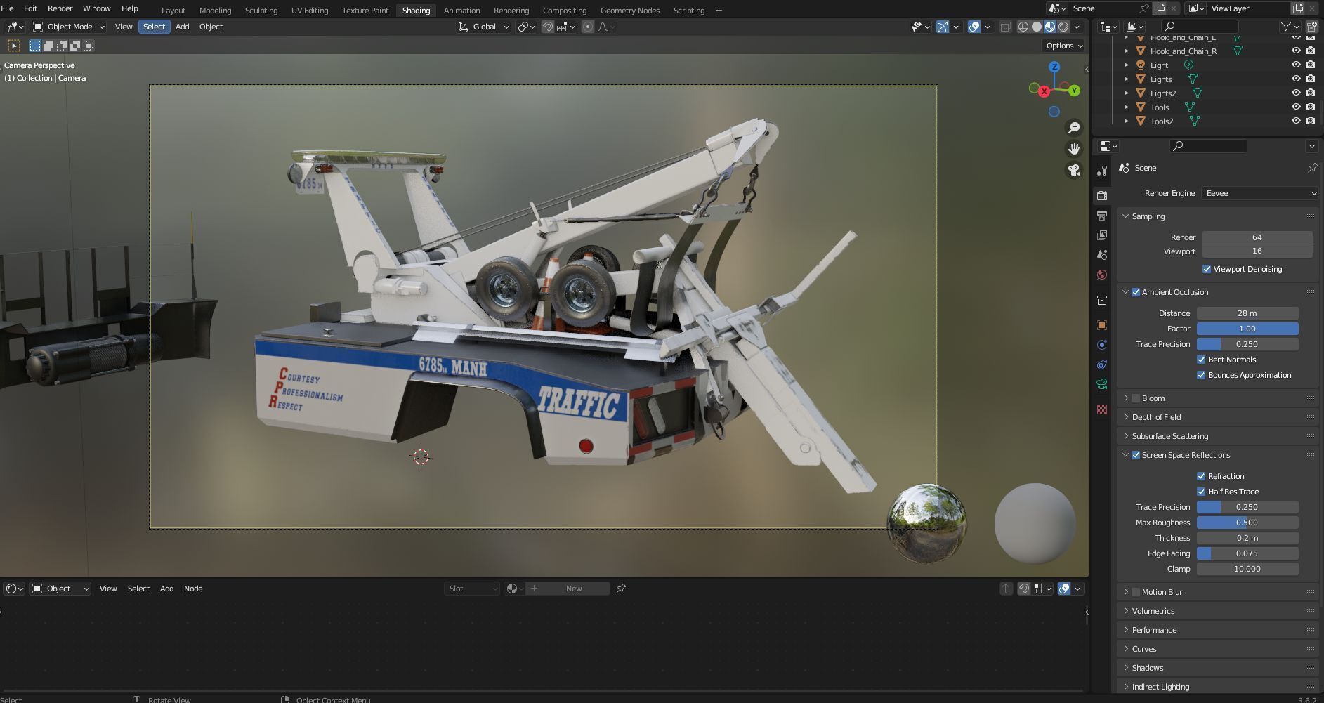 Wrecker tow Body Low-poly 3D model_29