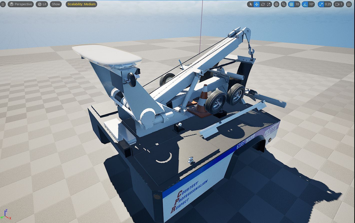 Wrecker tow Body Low-poly 3D model_33