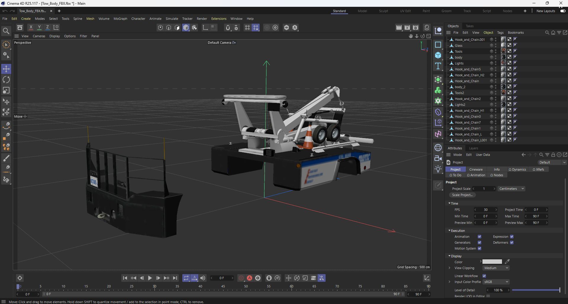 Wrecker tow Body Low-poly 3D model_31