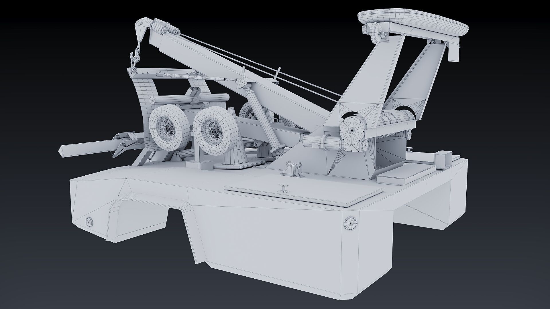 Wrecker tow Body Low-poly 3D model_26