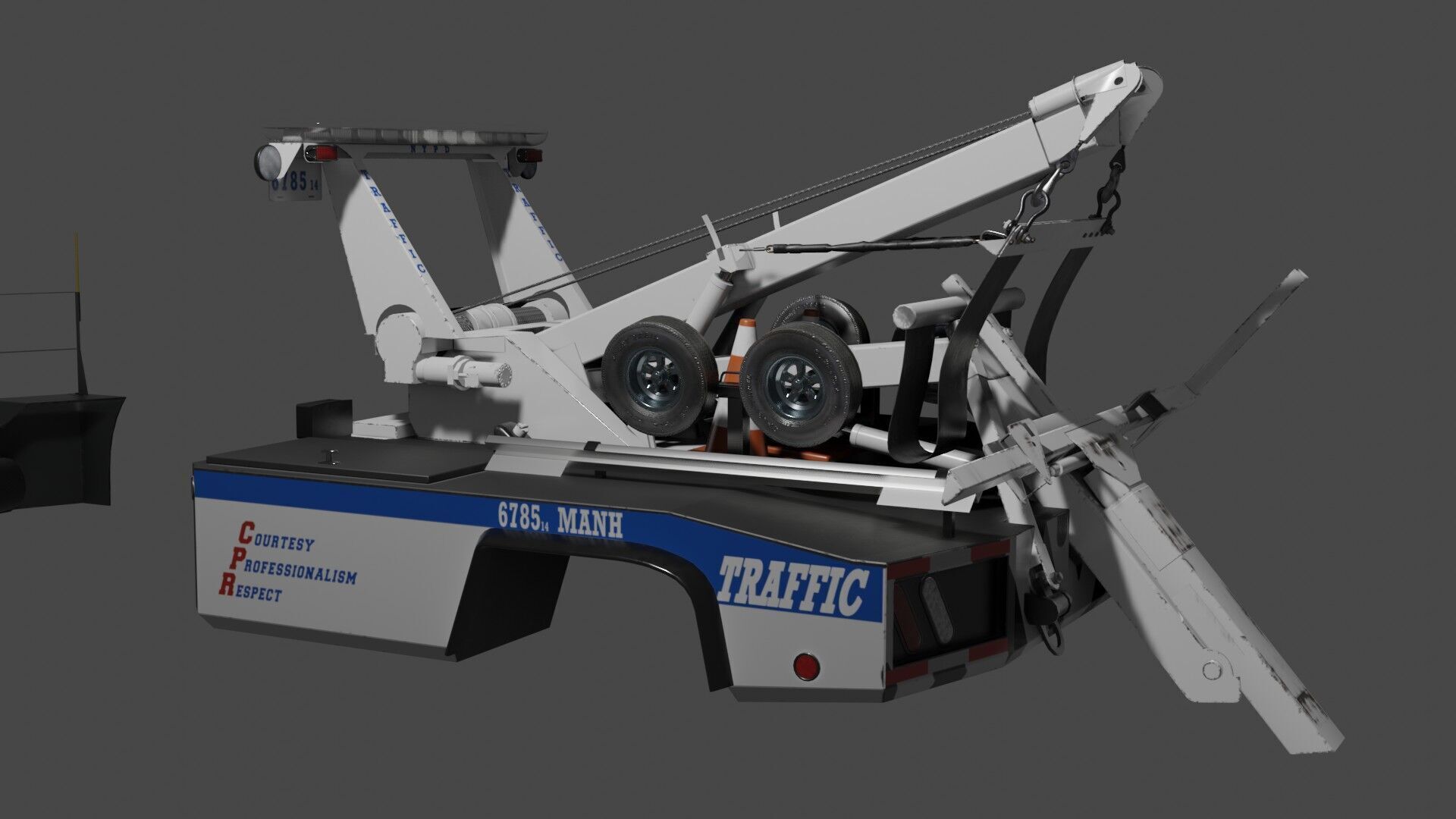 Wrecker tow Body Low-poly 3D model_30