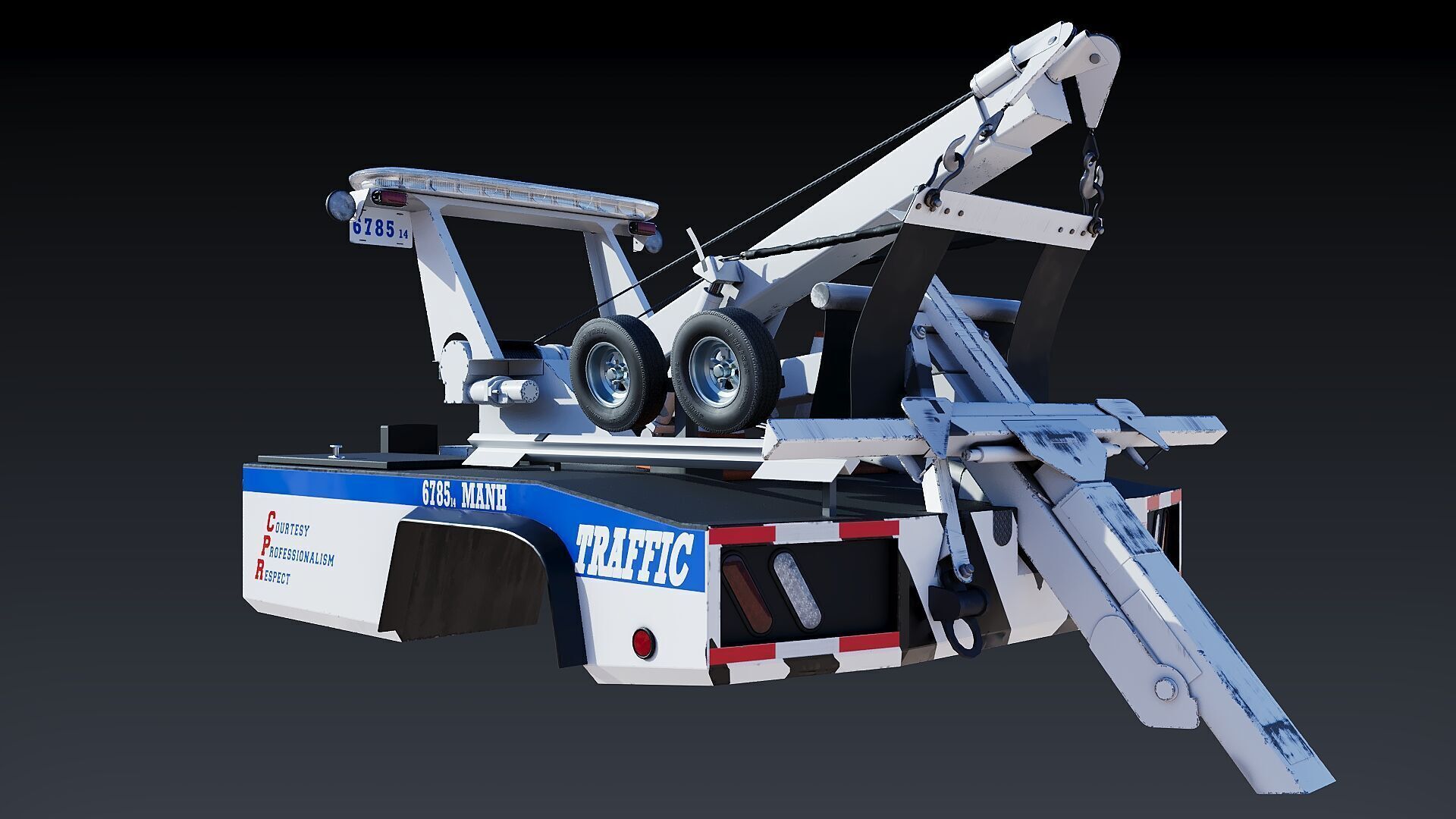 Wrecker tow Body Low-poly 3D model_9