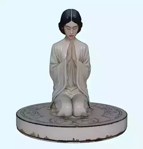 Kneeling Woman in Prayer Figurine 3D print model