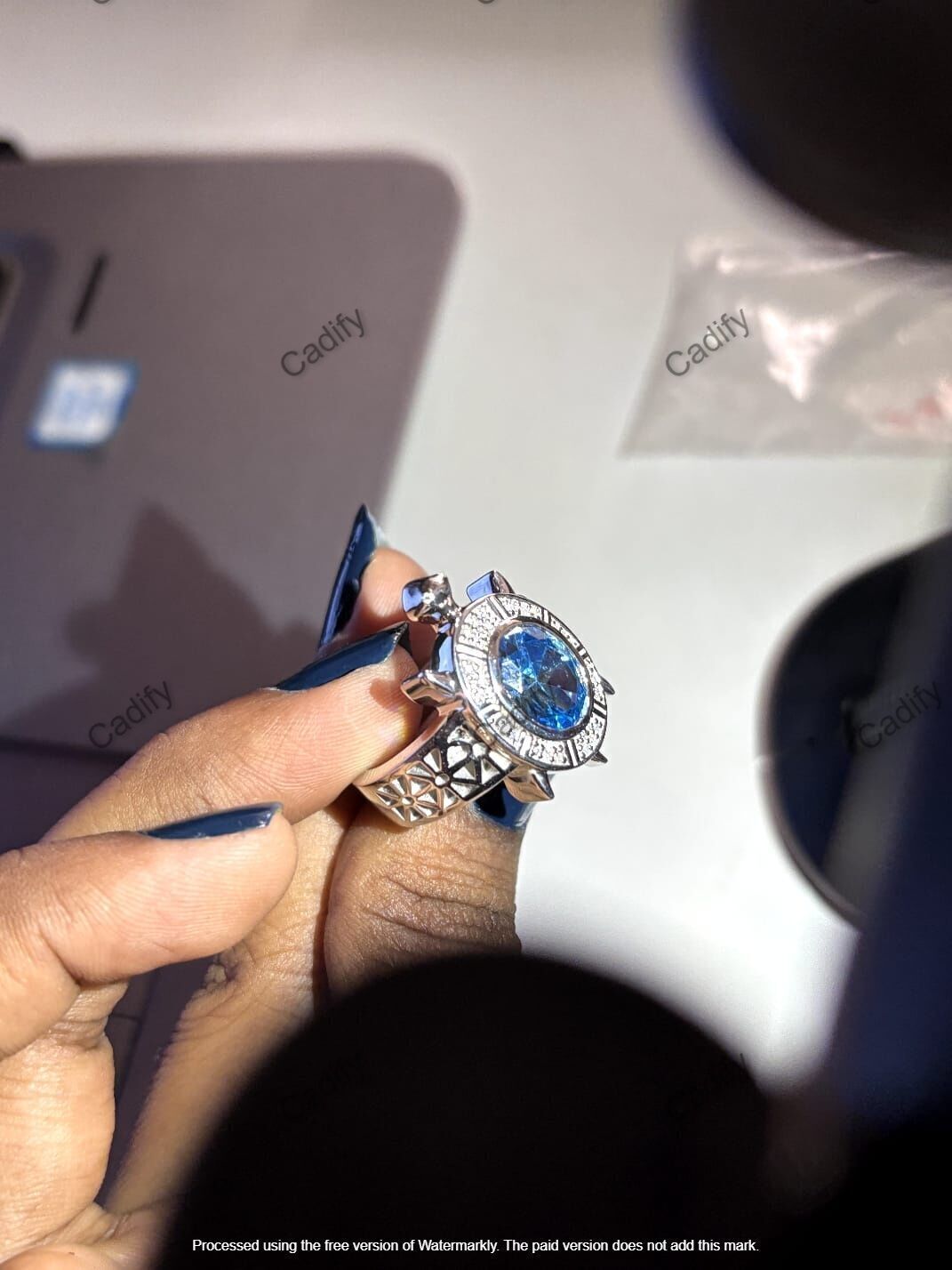 Mens Lucky Turtle Diamond Ring 3D Cad Model 3D print model_2