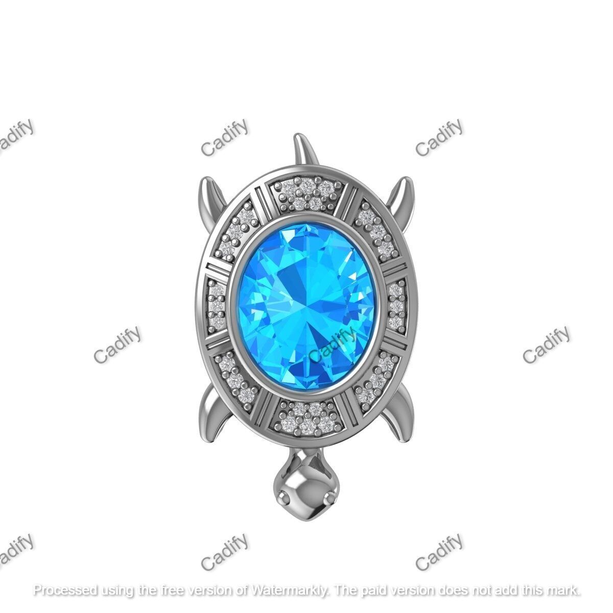 Mens Lucky Turtle Diamond Ring 3D Cad Model 3D print model_1