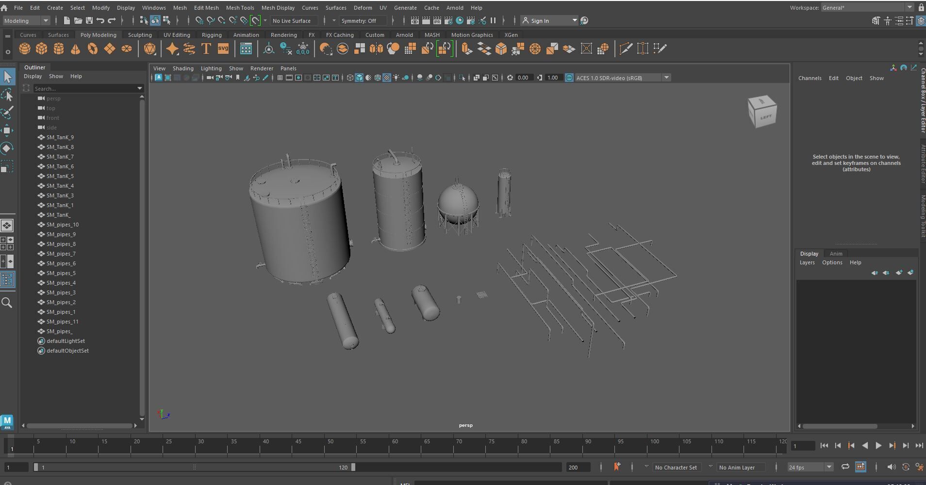 Industrial Tank And Pipes for Unreal Engine And Unity Game Ready Low-poly 3D model_6