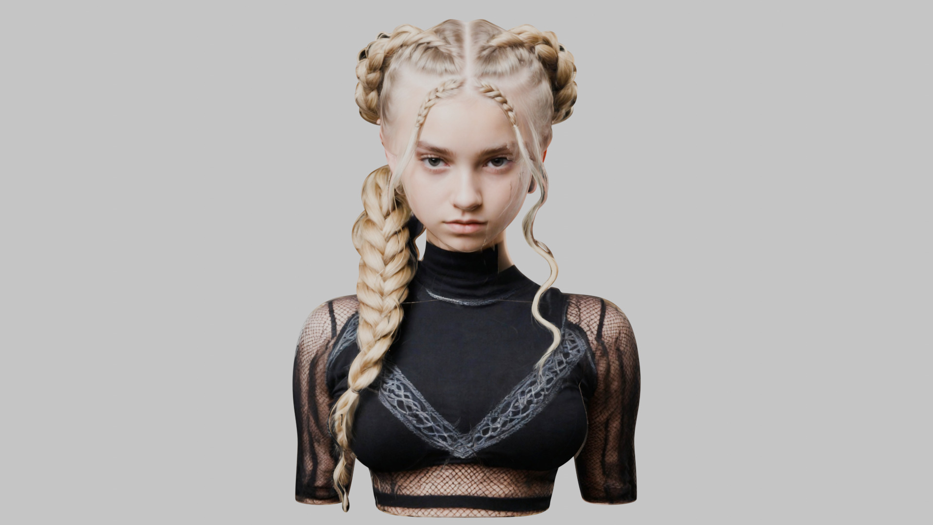 8 IN 1 YOUNG BEAUTIFUL TEEN HEAD BUST PACK FEMALE CHARACTER PACK Low-poly 3D model_4