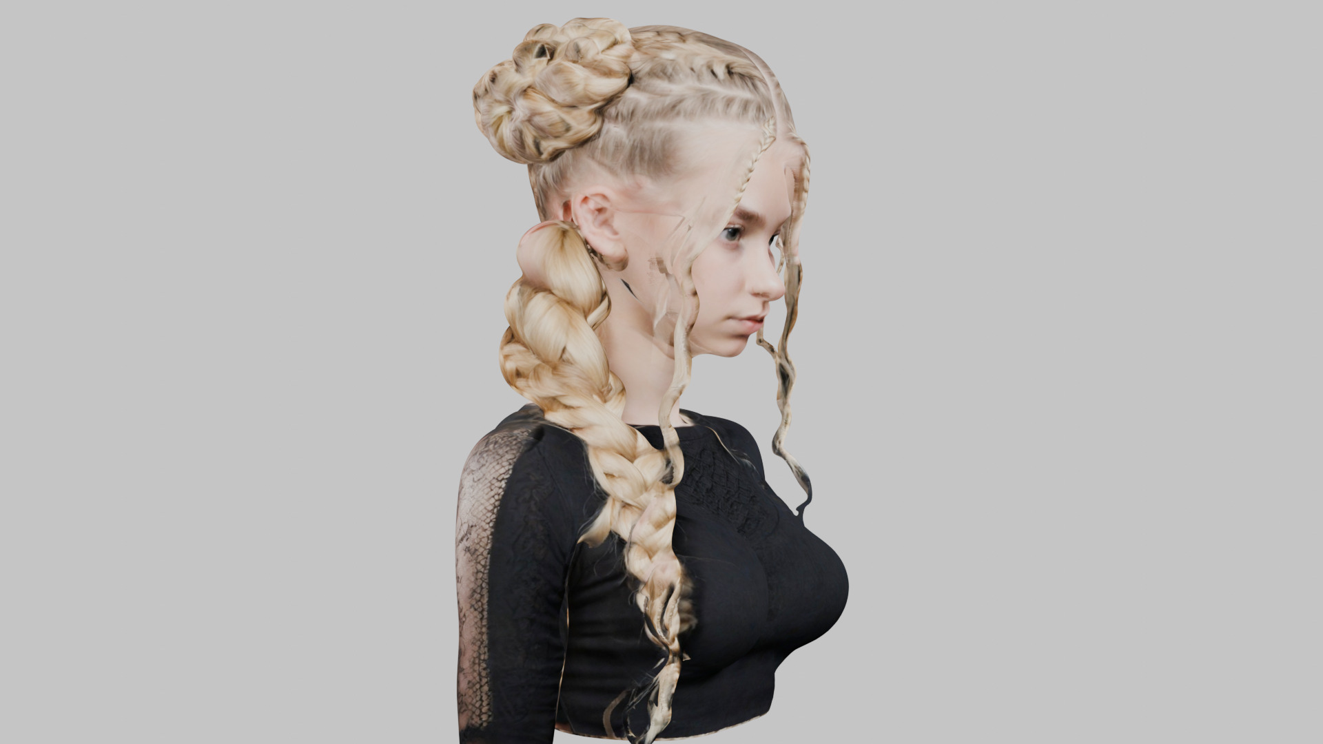 8 IN 1 YOUNG BEAUTIFUL TEEN HEAD BUST PACK FEMALE CHARACTER PACK Low-poly 3D model_19