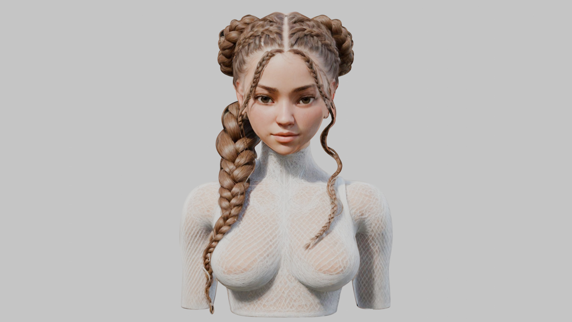 8 IN 1 YOUNG BEAUTIFUL TEEN HEAD BUST PACK FEMALE CHARACTER PACK Low-poly 3D model_3