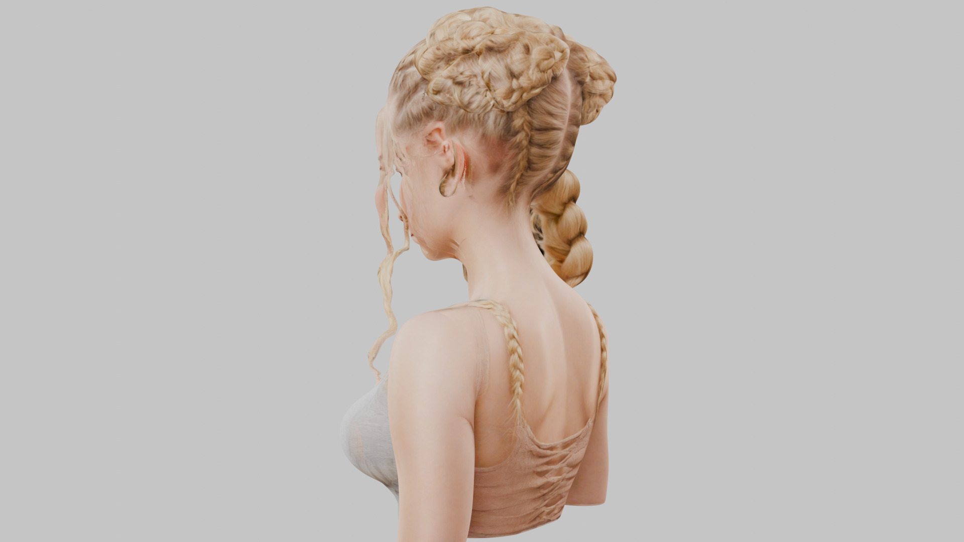 8 IN 1 YOUNG BEAUTIFUL TEEN HEAD BUST PACK FEMALE CHARACTER PACK Low-poly 3D model_50