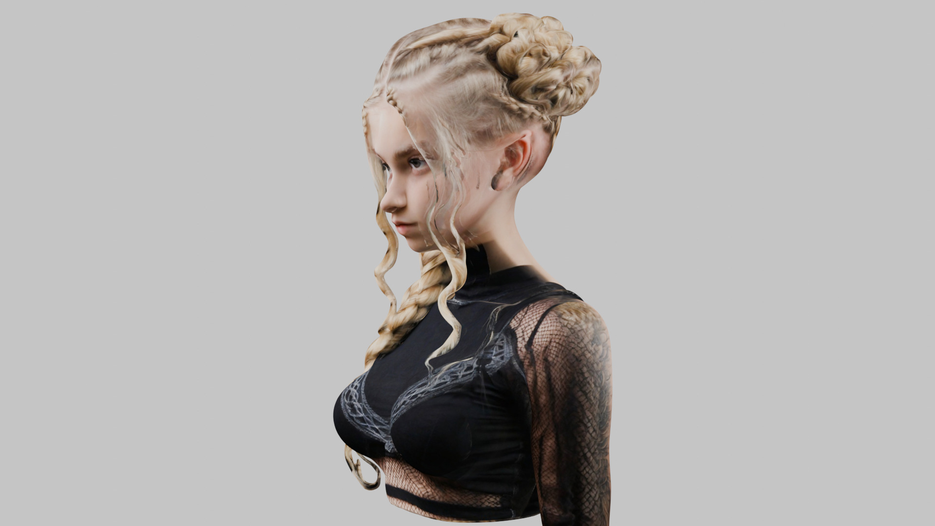 8 IN 1 YOUNG BEAUTIFUL TEEN HEAD BUST PACK FEMALE CHARACTER PACK Low-poly 3D model_53